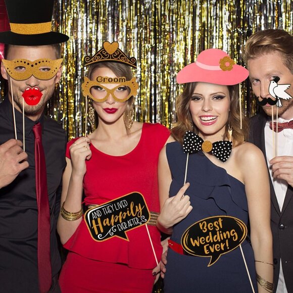 60Pcs Wedding Photo Booth Props, Wedding Props for Photos Bachelorette Weddings - Picture 4 of 4